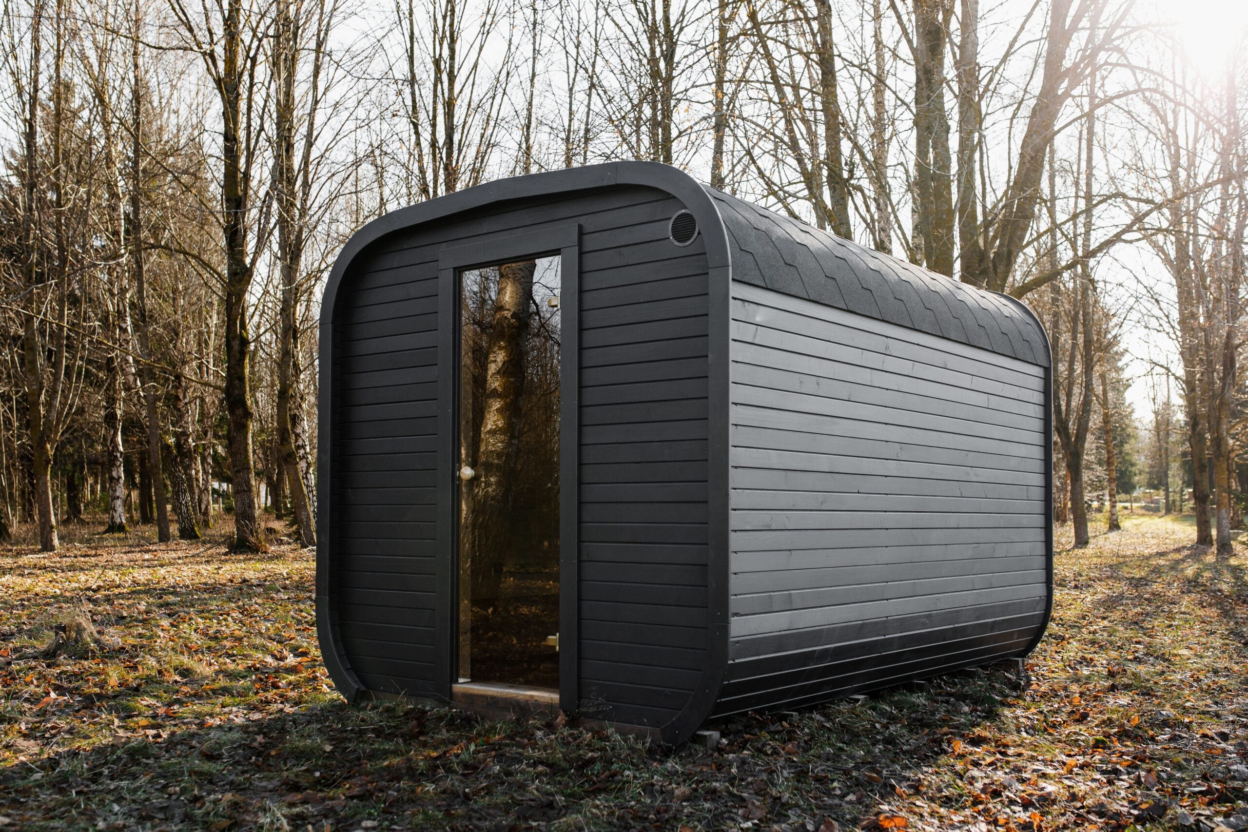 3,5 m große Würfelsauna mit Vorraum