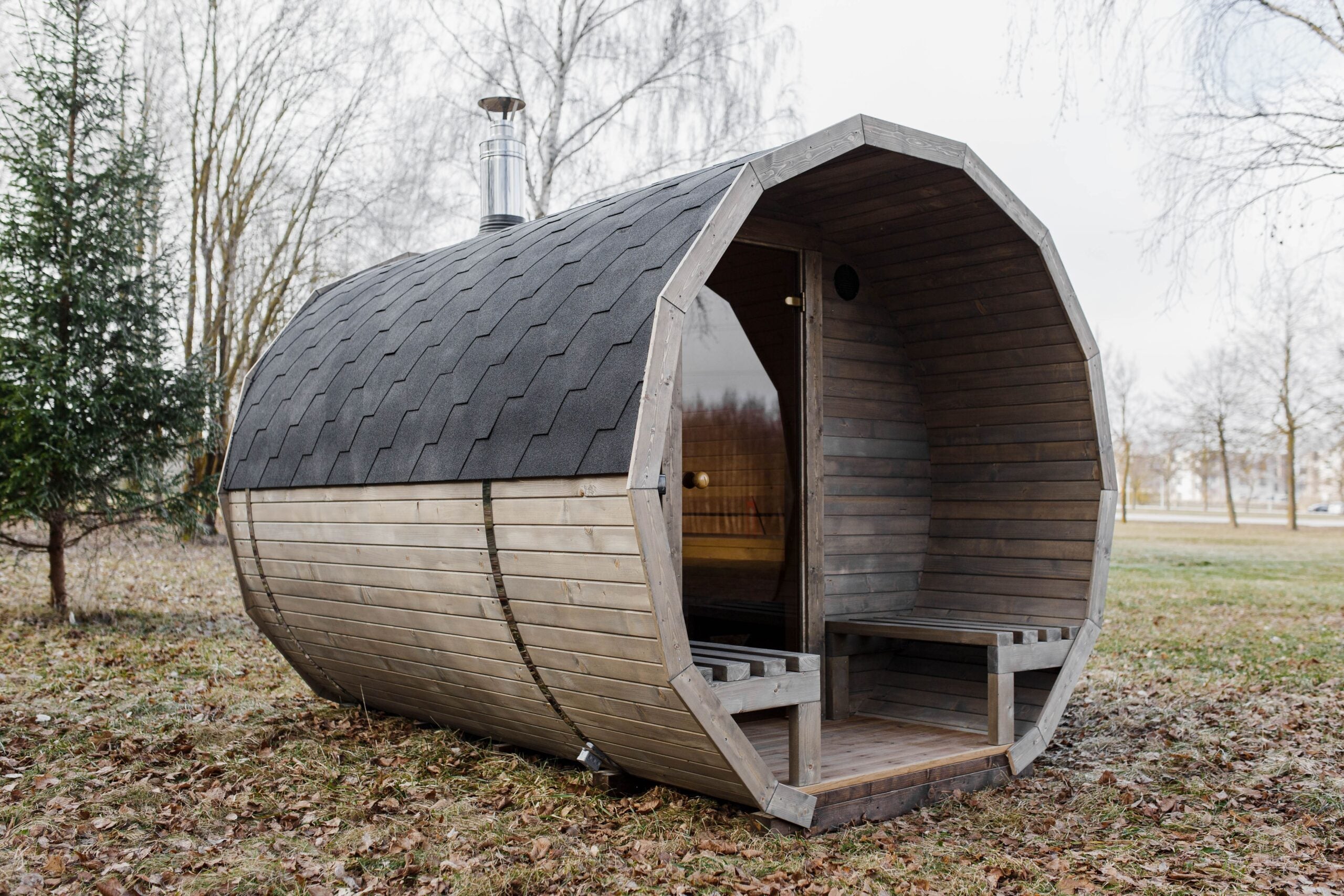 3M Rundsauna mit Terrasse