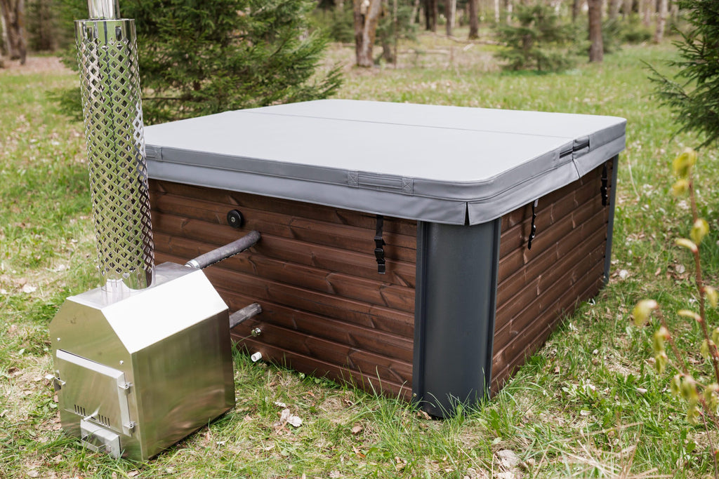 Quadratischer Acryl-Whirlpool (mit Außenheizung) 220×220 mm – Fichtenholz