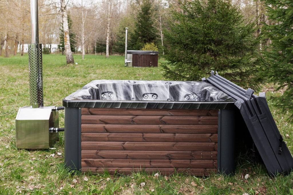Quadratischer Acryl-Whirlpool (mit Außenheizung) 220×220 mm – Fichtenholz