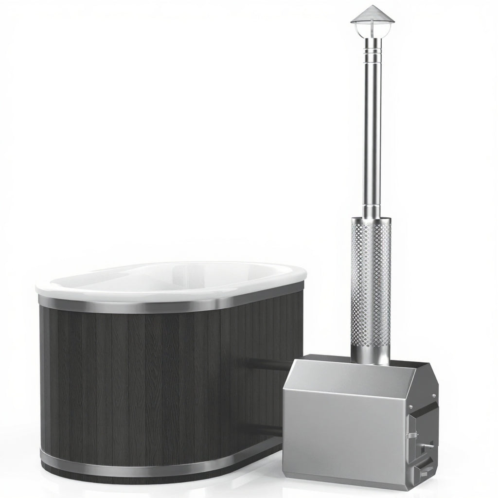 OFURO-Whirlpool aus Acryl (mit Außenheizung) – Verkleidung aus WPC-Kunststoff