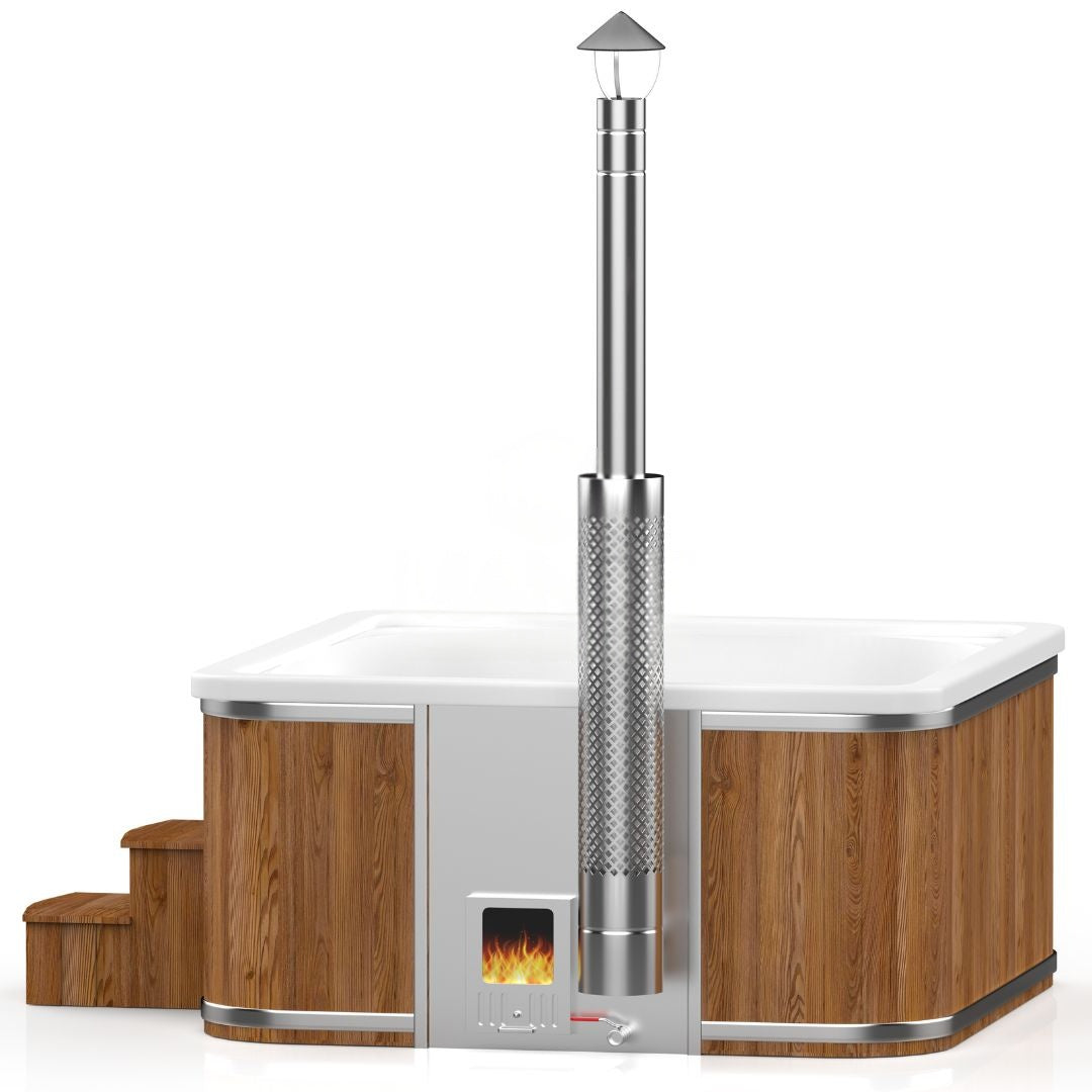 Quadratischer Acryl-Whirlpool (mit integrierter Heizung) 245×245 mm – Thermoholz