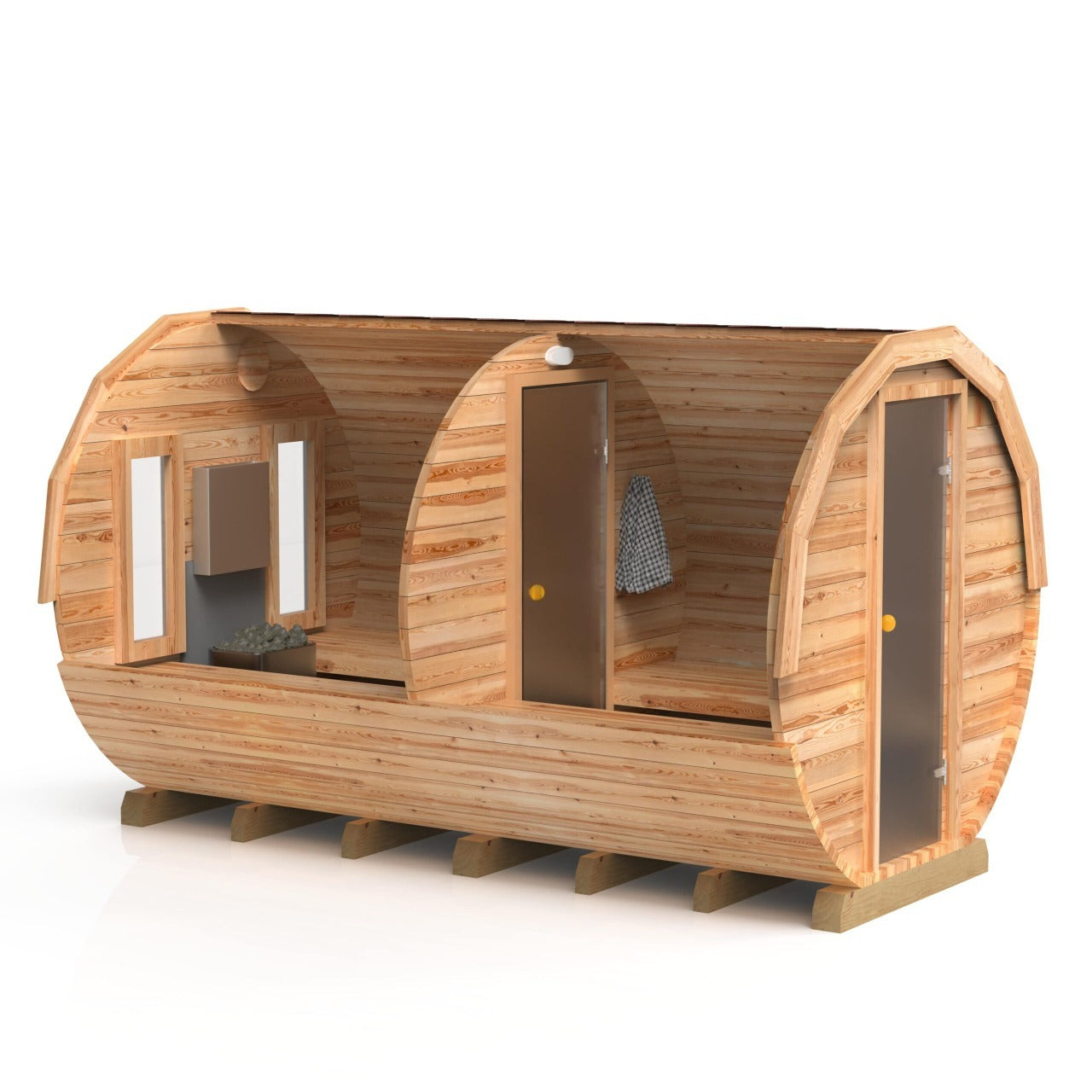 3,5 m runde Sauna mit Vorraum