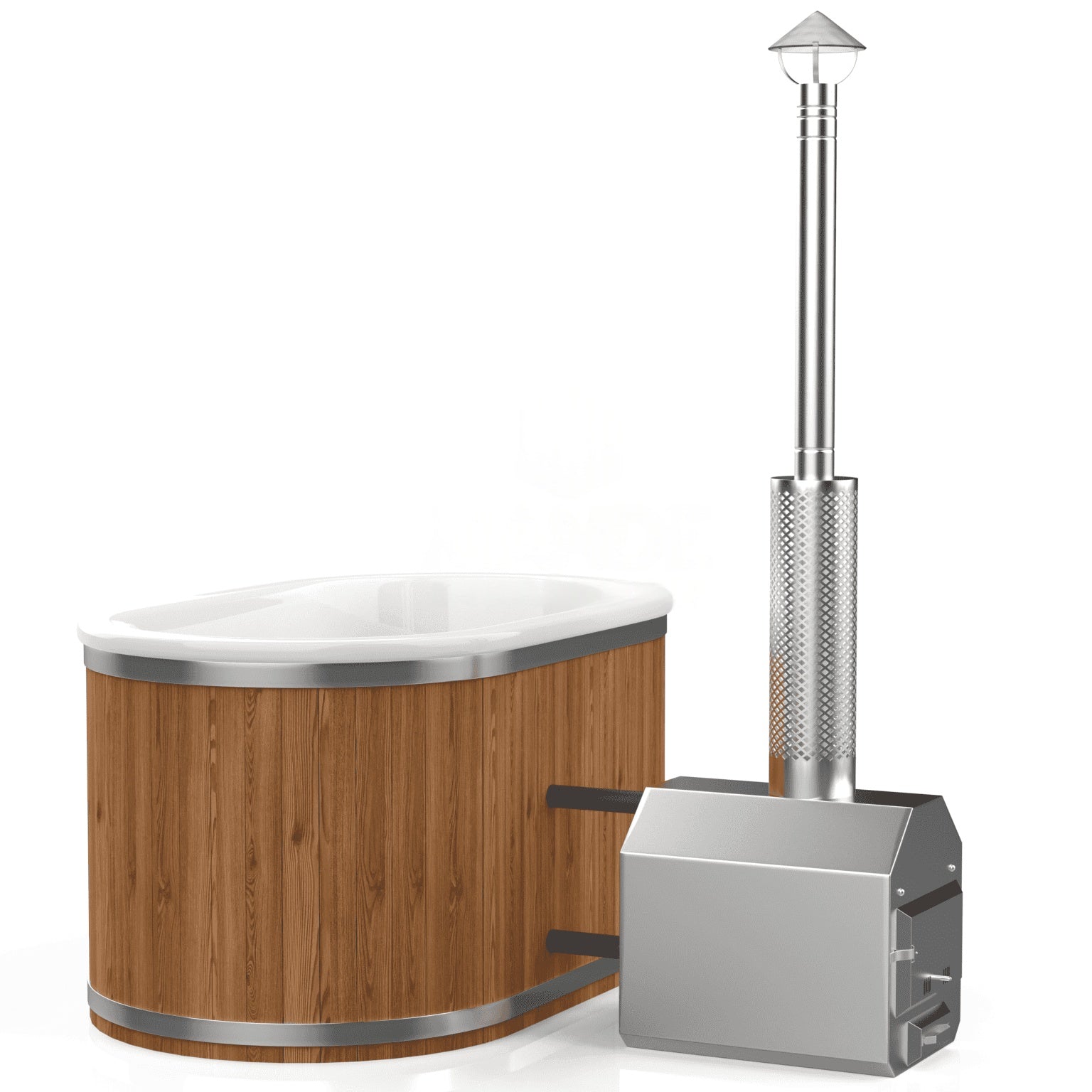 OFURO-Whirlpool aus Fiberglas (mit Außenheizung) – Thermoholz