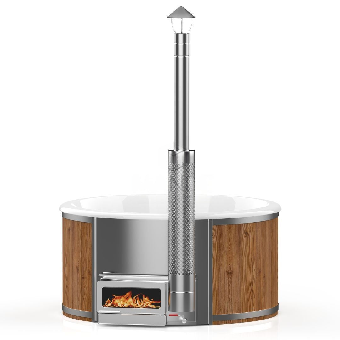 Runder Whirlpool aus Fiberglas (mit integrierter Heizung Horizon) – Thermoholz