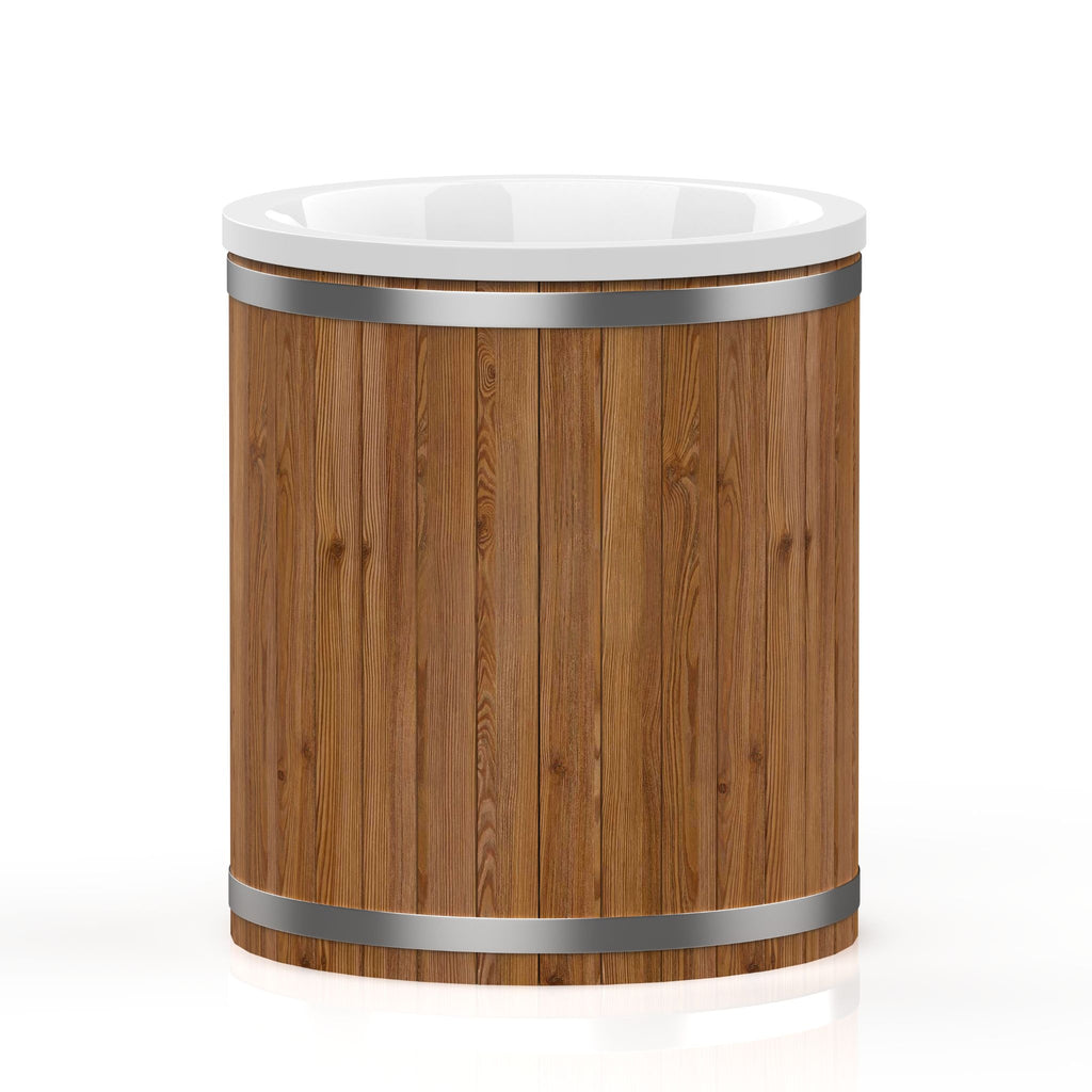 Fiberglas-Badewanne für eine Person mit Kaltwasser – Thermoholz