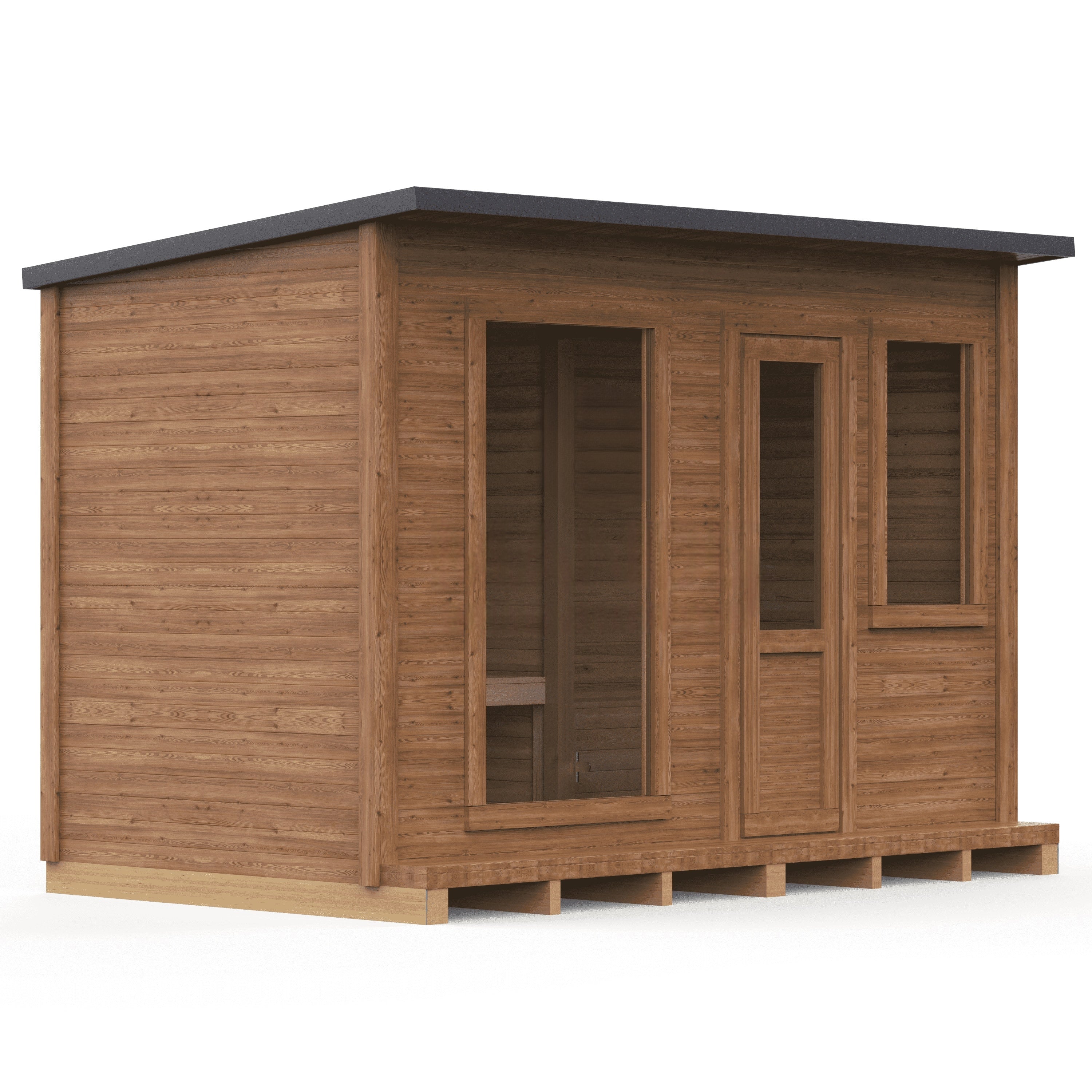Quadratische Sauna (400 x 240 cm) mit Vorsauna