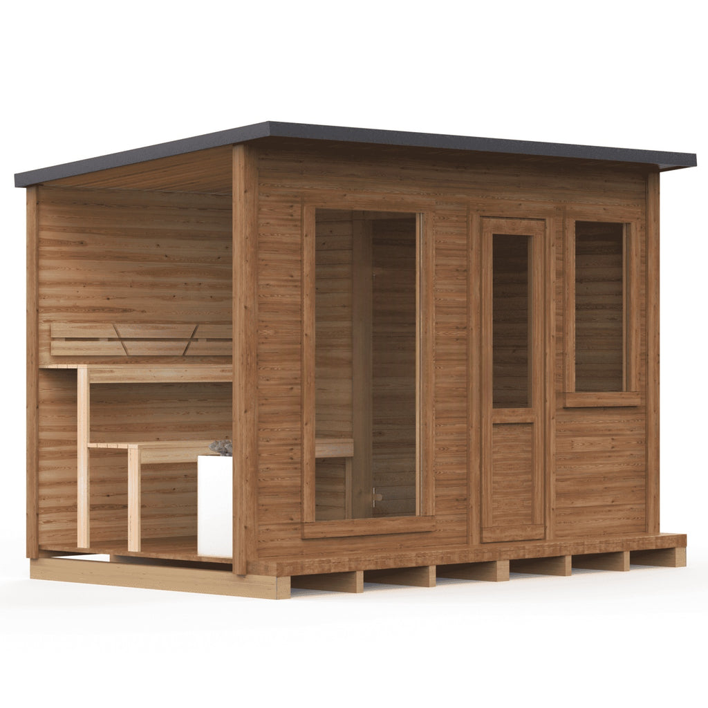 Quadratische Sauna (400 x 240 cm) mit Vorsauna