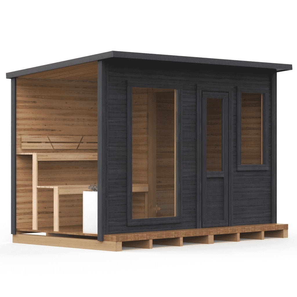 Quadratische Sauna (400 x 240 cm) mit Vorsauna
