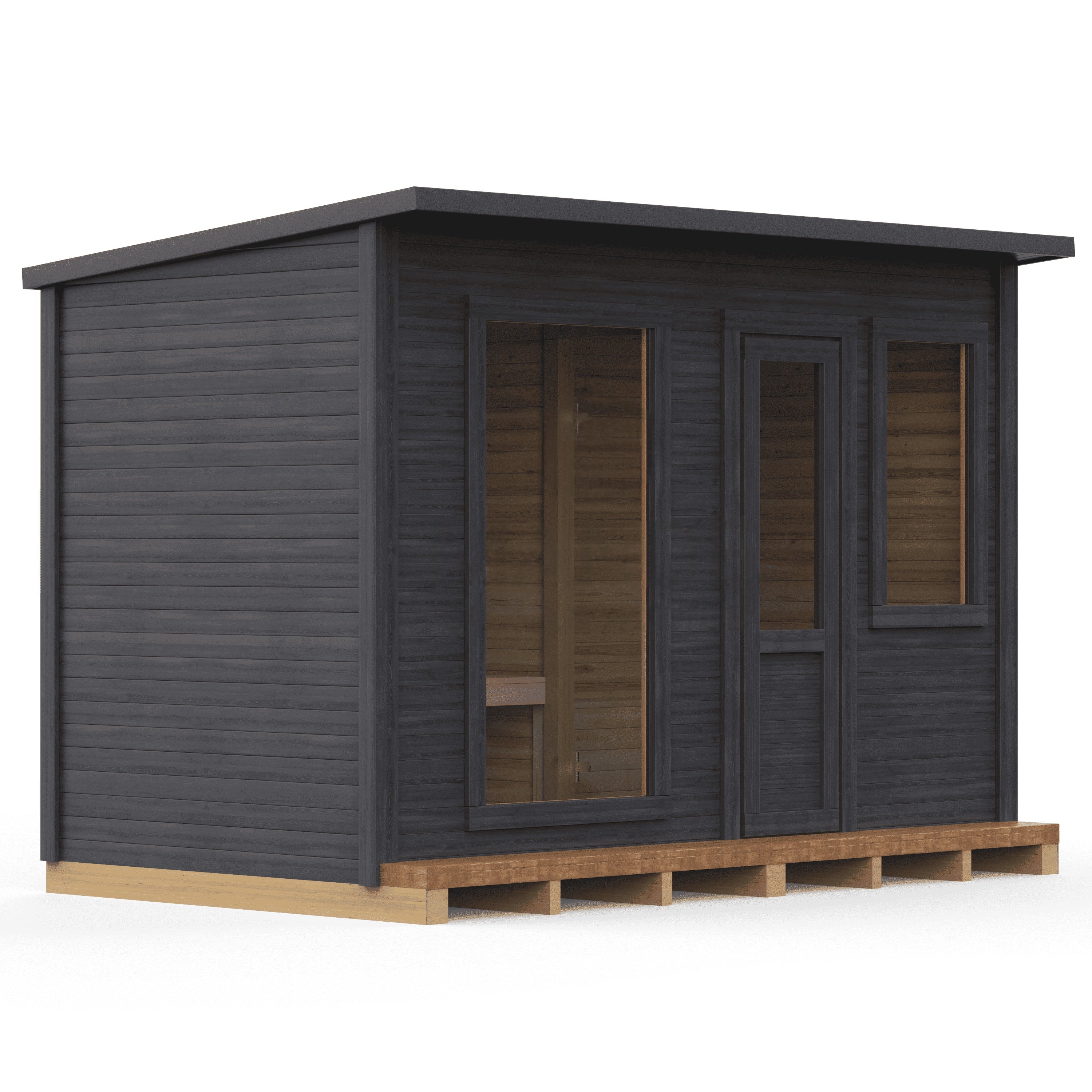 Quadratische Sauna (400 x 240 cm) mit Vorsauna