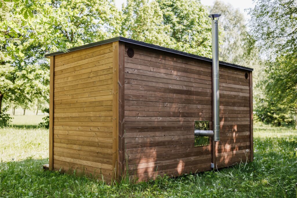 Quadratische Sauna (400 x 240 cm) mit Vorsauna