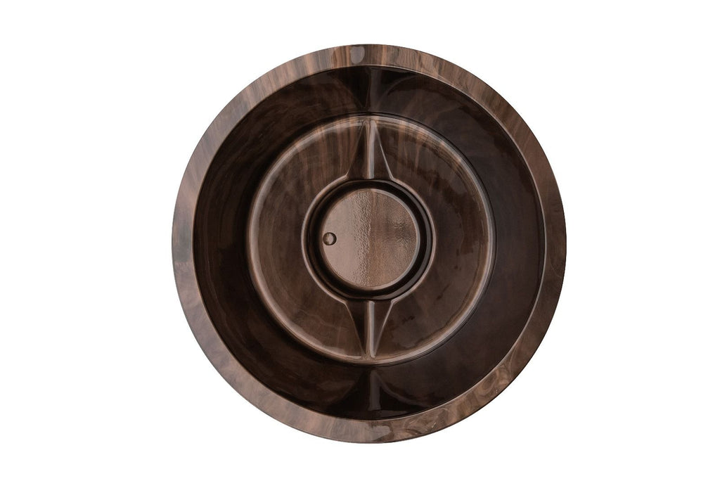 Runder Acryl-Whirlpool (mit integrierter Heizung) – Gebranntes Holz