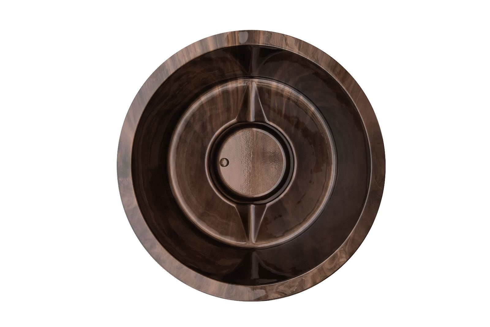 Runder Acryl-Whirlpool (mit externer Heizung) – Verbranntes Holz