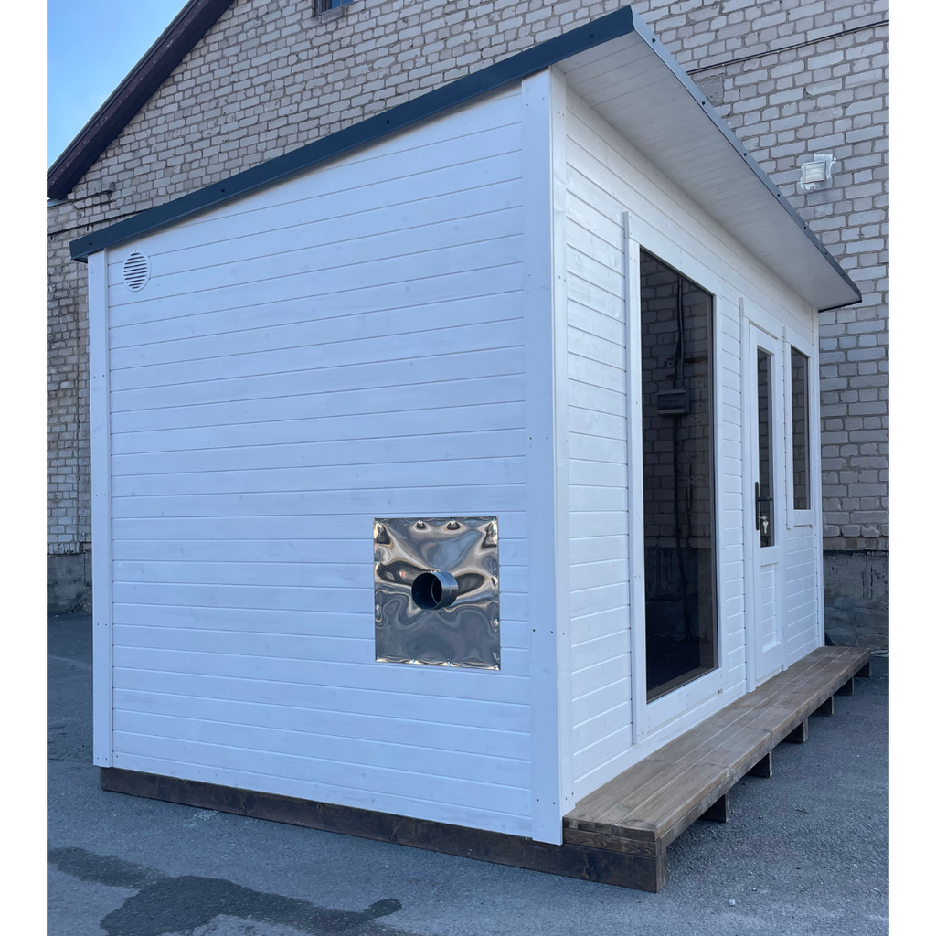 Quadratische Sauna (400 x 240 cm) mit Vorsauna