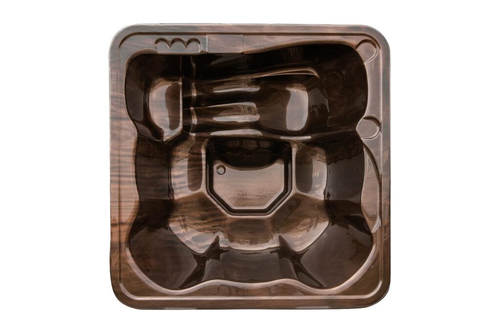 Quadratischer Acryl-Whirlpool (mit Außenheizung) 220×220 mm – Fichtenholz