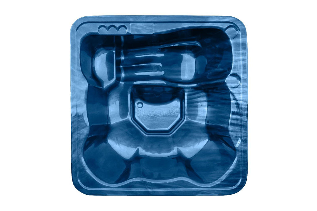 Quadratischer Acryl-Whirlpool (mit integrierter Heizung Horizon) 220×220 – Gebranntes Holz