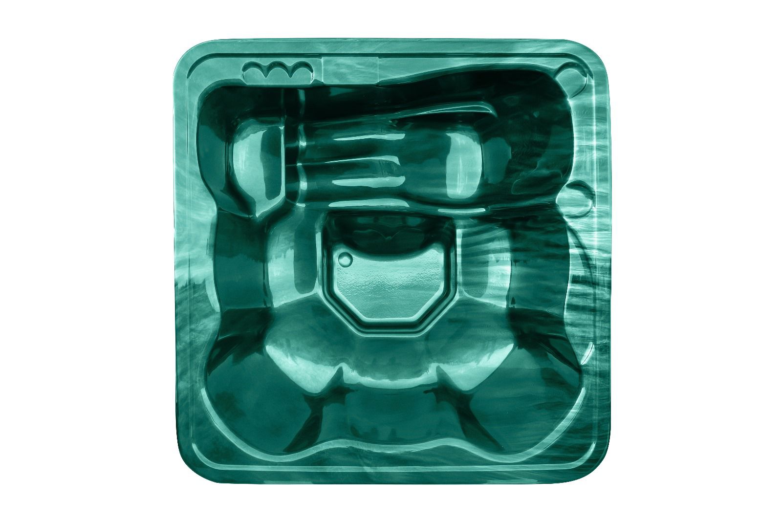 Quadratischer Acryl-Whirlpool (mit integrierter Heizung Horizon) 220×220 – Gebranntes Holz