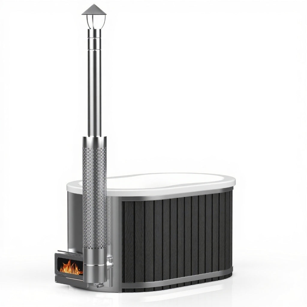 OFURO-Whirlpool aus Acryl (mit integrierter Heizung Horizon) – Verkleidung aus WPC-Kunststoff