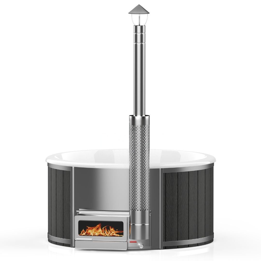 Runder Acryl-Whirlpool (mit integrierter Heizung Horizon) – Verkleidung aus WPC-Kunststoff